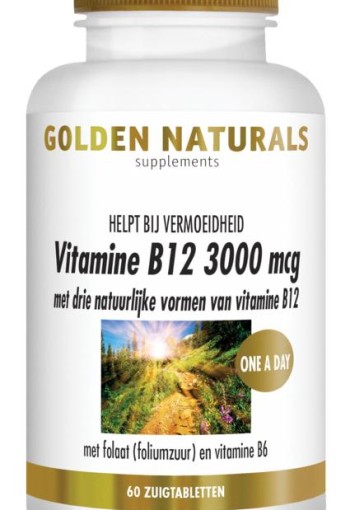Golden Naturals Vitamine B12 3000mcg (60 Zuigtabletten)