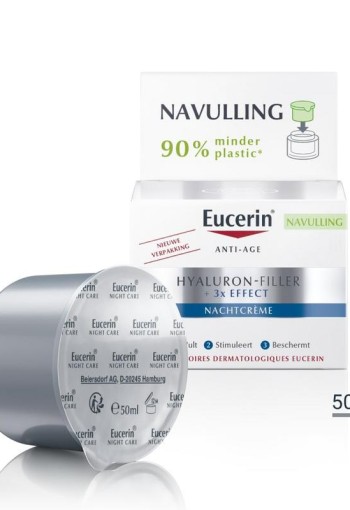 Eucerin Hyaluron-filler + 3x effect nachtcreme navulling (50 Milliliter)