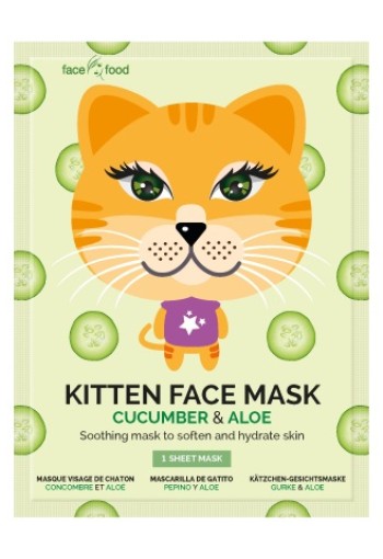 Montagne Kitten sheet face mask cucumber & aloe (1 Stuks)