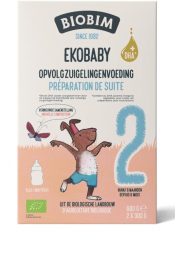 Biobim Ekobaby 2 opvolg zuigelingenvoeding 6+ maanden bio (600 Gram)