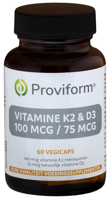 Proviform Vitamine K2 100mcg & D3 75mcg (60 Vegetarische capsules)