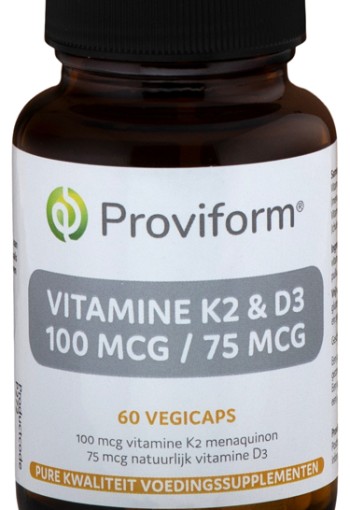 Proviform Vitamine K2 100mcg & D3 75mcg (60 Vegetarische capsules)