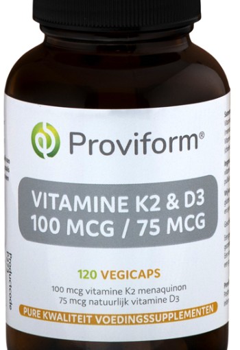 Proviform Vitamine K2 100mcg & D3 75mcg (120 Vegetarische capsules)
