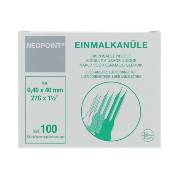Neopoint Neopoint injectie naald 0.40X 40MM (100 Stuks)