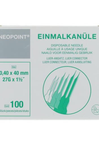 Neopoint Neopoint injectie naald 0.40X 40MM (100 Stuks)