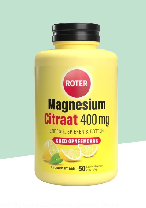 Roter Magnesium Citraat 400Mg Citroen 50 stuks