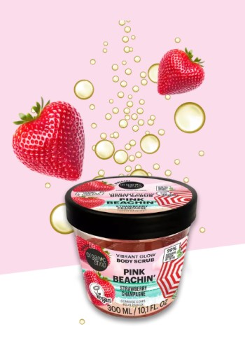 Organic Shop Pink Beachin B-Scrub Vibrant Glow Strawberry 300 ML