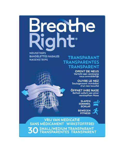 Breathe Right Neusstrips Small/Medium 30 stuks
