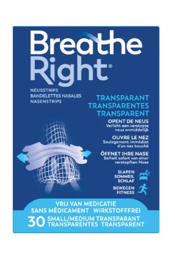 Breathe Right Neusstrips Small/Medium 30 stuks