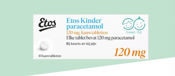 Etos Kinderparacetamol kauwtabletten 120 mg 10 stuks