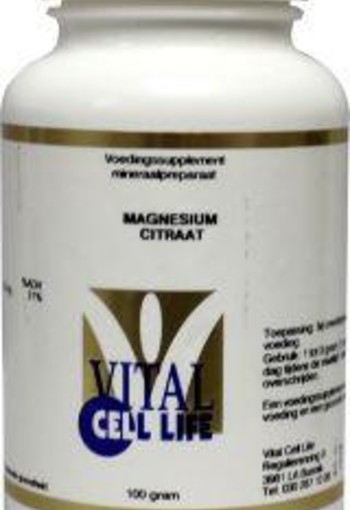 Vital Cell Life Magnesium citraat 160 mg poeder (100 Gram)