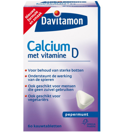 Davitamon Calcium Met Vitamine D Mint 60kt