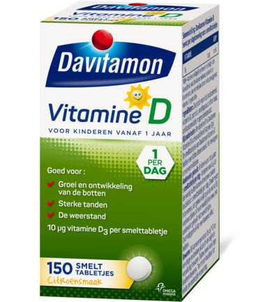Davitamon Vitamine D Kind Smelttablettjes 150tab