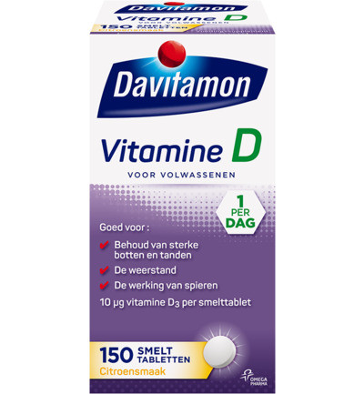 Davitamon Vitamine D Volwassen Smelttablet 150tab