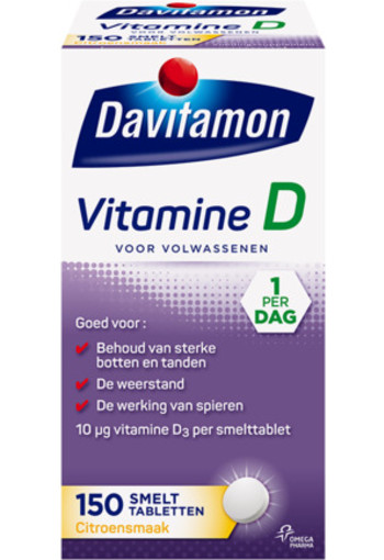 Davitamon Vitamine D Volwassen Smelttablet 150tab