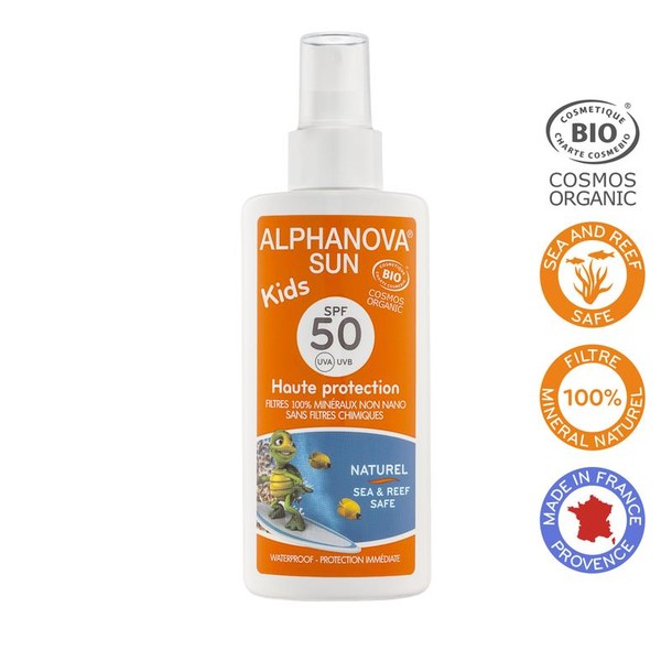 Alphanova Sun Sun spray kids vegan SPF50 (125 Milliliter)