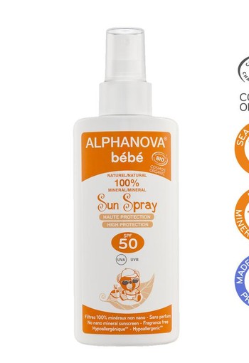 Alphanova Sun Sun zonnebrand spray SPF50 baby zonder parfum (125 Milliliter)