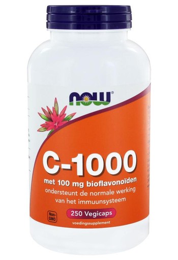 NOW Vitamine C 1000 mg bioflavonoiden (250 Vegetarische capsules)