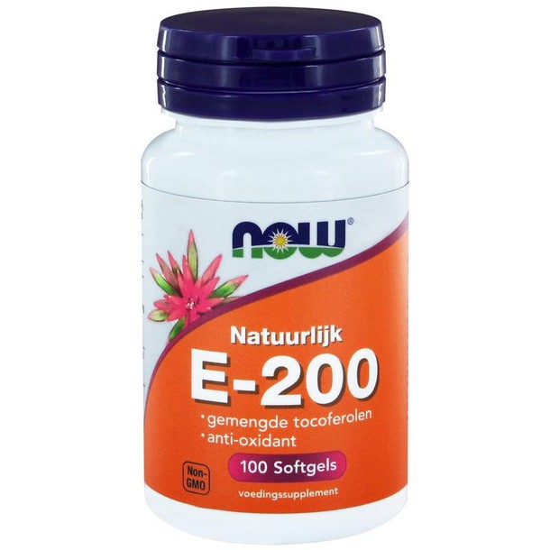 NOW Vitamine E-200 natuurlijke gemengde tocoferolen (100 Softgels)