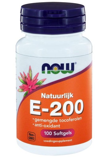 NOW Vitamine E-200 natuurlijke gemengde tocoferolen (100 Softgels)