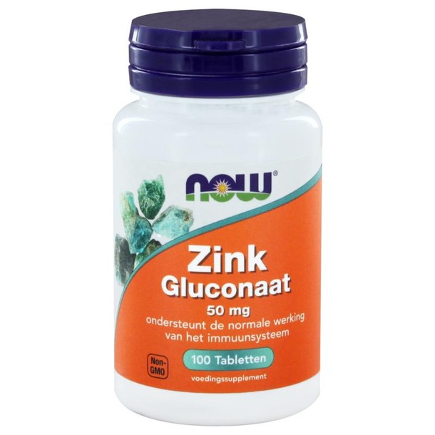NOW Zink gluconaat 50mg (100 Tabletten)