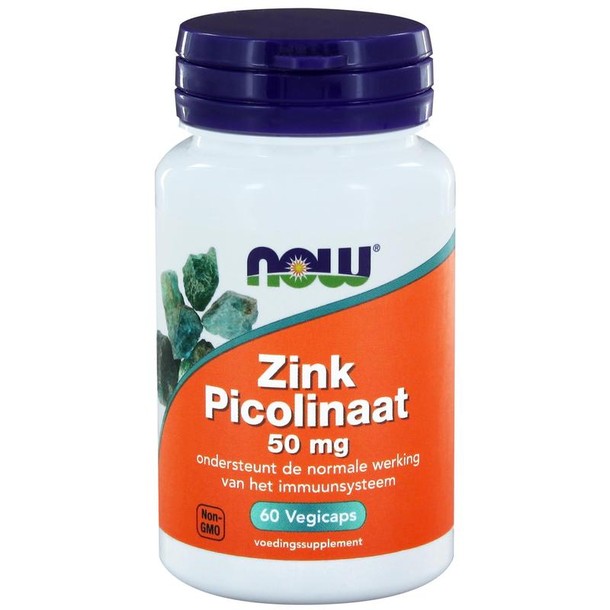 NOW Zink picolinaat 50mg (60 Vegetarische capsules)
