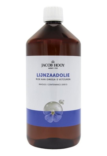 Jacob Hooy Lijnzaad olie inwendig koudgeperst (1 Liter)