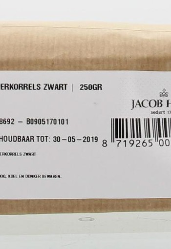 Jacob Hooy Peperkorrels zwart (250 Gram)
