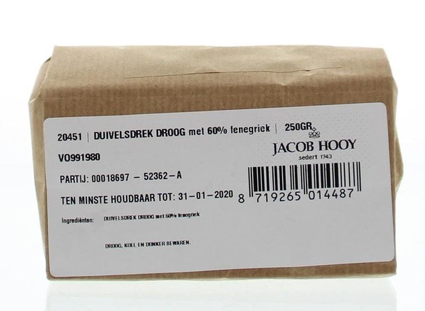 Jacob Hooy Duivelsdrek droog met fenegriek (250 Gram)