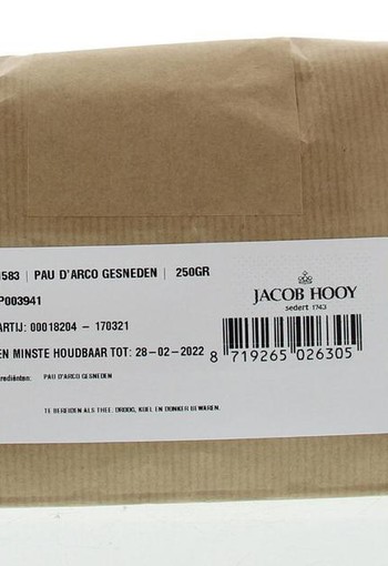 Jacob Hooy Pau d'arco gesneden (250 Gram)