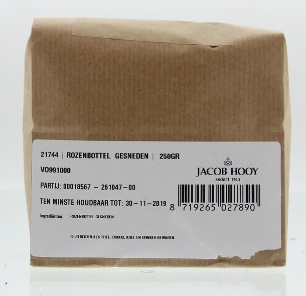 Jacob Hooy Rozenbottels zonder zaad gesneden (250 Gram)