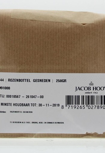Jacob Hooy Rozenbottels zonder zaad gesneden (250 Gram)