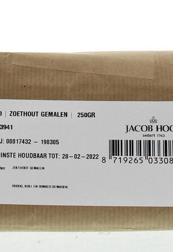 Jacob Hooy Zoethout ongeschild gemalen (250 Gram)