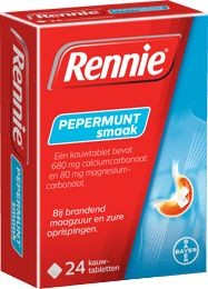 Rennie Pepermunt (24 Kauwtabletten)
