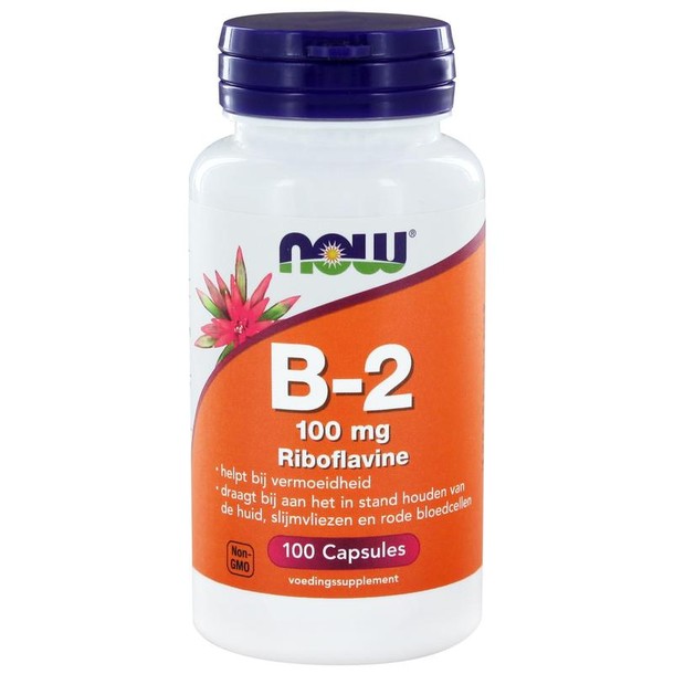 NOW Vitamine B2 100mg (100 Capsules)