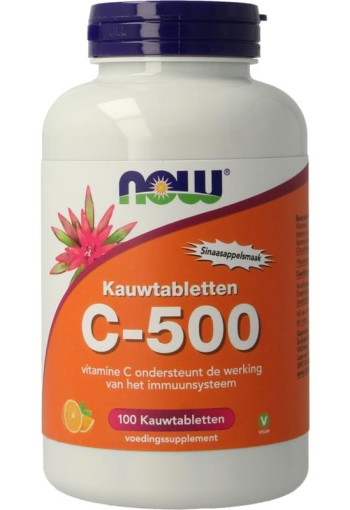 NOW C-500 kauwtabletten sinaasappelsmaak (100 Kauwtabletten)