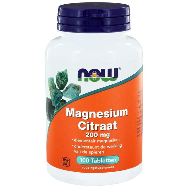 NOW Magnesium citraat 200mg (100 Tabletten)