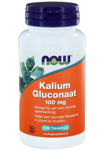 NOW Kalium gluconaat 100 mg (100 Tabletten)
