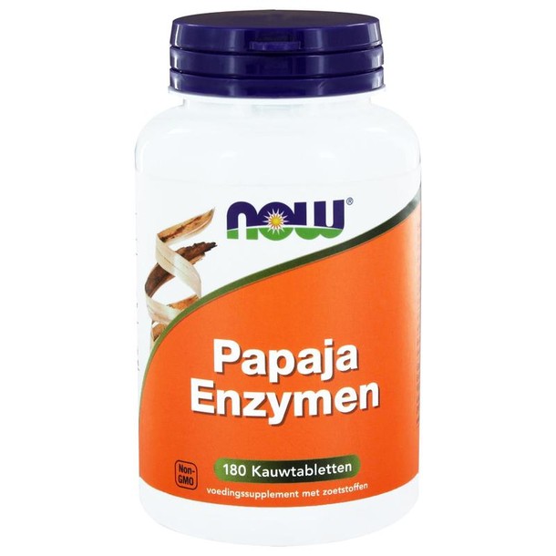 NOW Papaya enzymen kauwtabletten (180 Kauwtabletten)