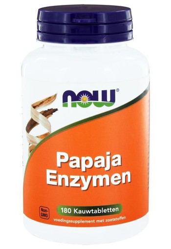 NOW Papaya enzymen kauwtabletten (180 Kauwtabletten)