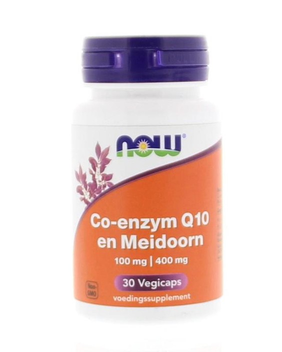 NOW Co-Q10 100mg met meidoorn (30 Vegetarische capsules)