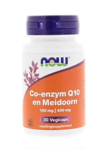 NOW Co-Q10 100mg met meidoorn (30 Vegetarische capsules)