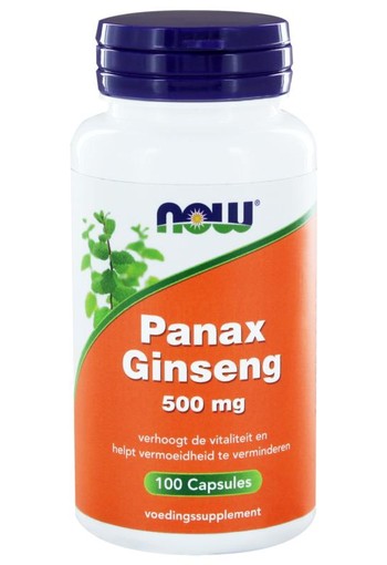 NOW Panax ginseng 500mg (100 Vegetarische capsules)