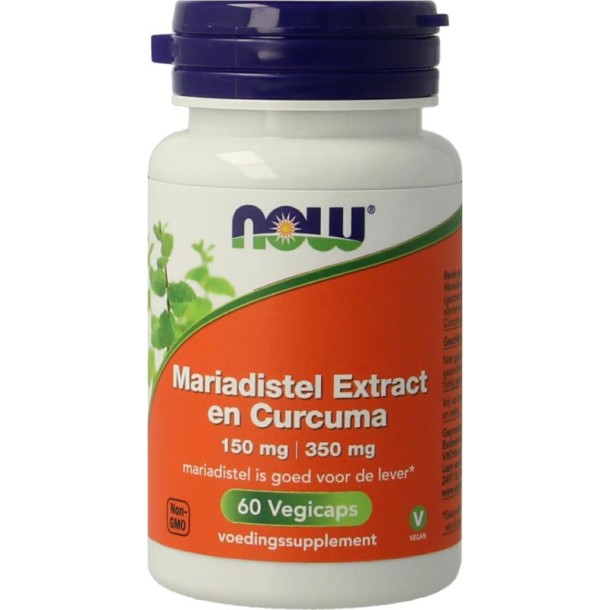 NOW Mariadistel extract en curcuma (60 Vegetarische capsules)