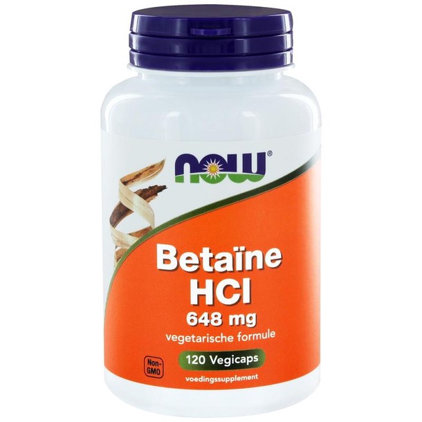 NOW Betaine HCL 648mg (120 Vegetarische capsules)