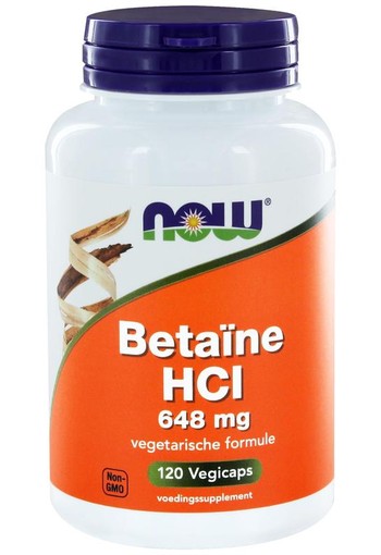 NOW Betaine HCL 648mg (120 Vegetarische capsules)
