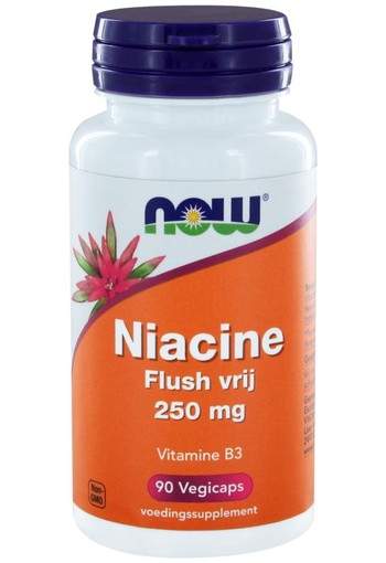 NOW Niacine flush vrij 250 mg (90 Vegetarische capsules)