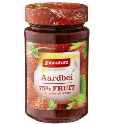Zonnatura Fruitspread Aardbei 75% 250g