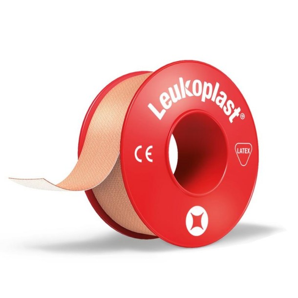 Leukoplast Hechtpleister 5m x 1.25cm rood (1 Stuks)
