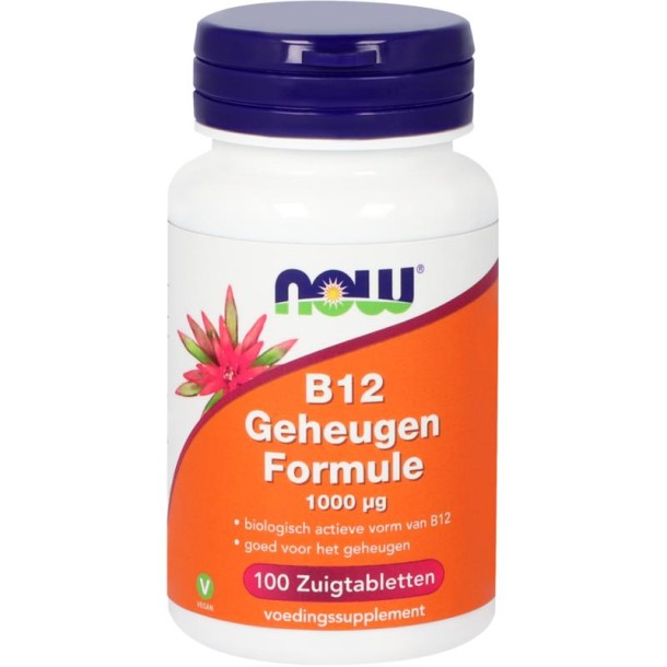 NOW Vitamine B12 geheugenformule 1000mcg (100 Zuigtabletten)